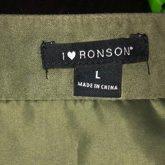 3/$20 - I❤️Ronson Army Green Vegan Suede Skirt - Picture 7 of 10